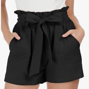 GRACE KARIN Women Summer Casual Shorts with Pockets Bowknot Tie Waist | Large